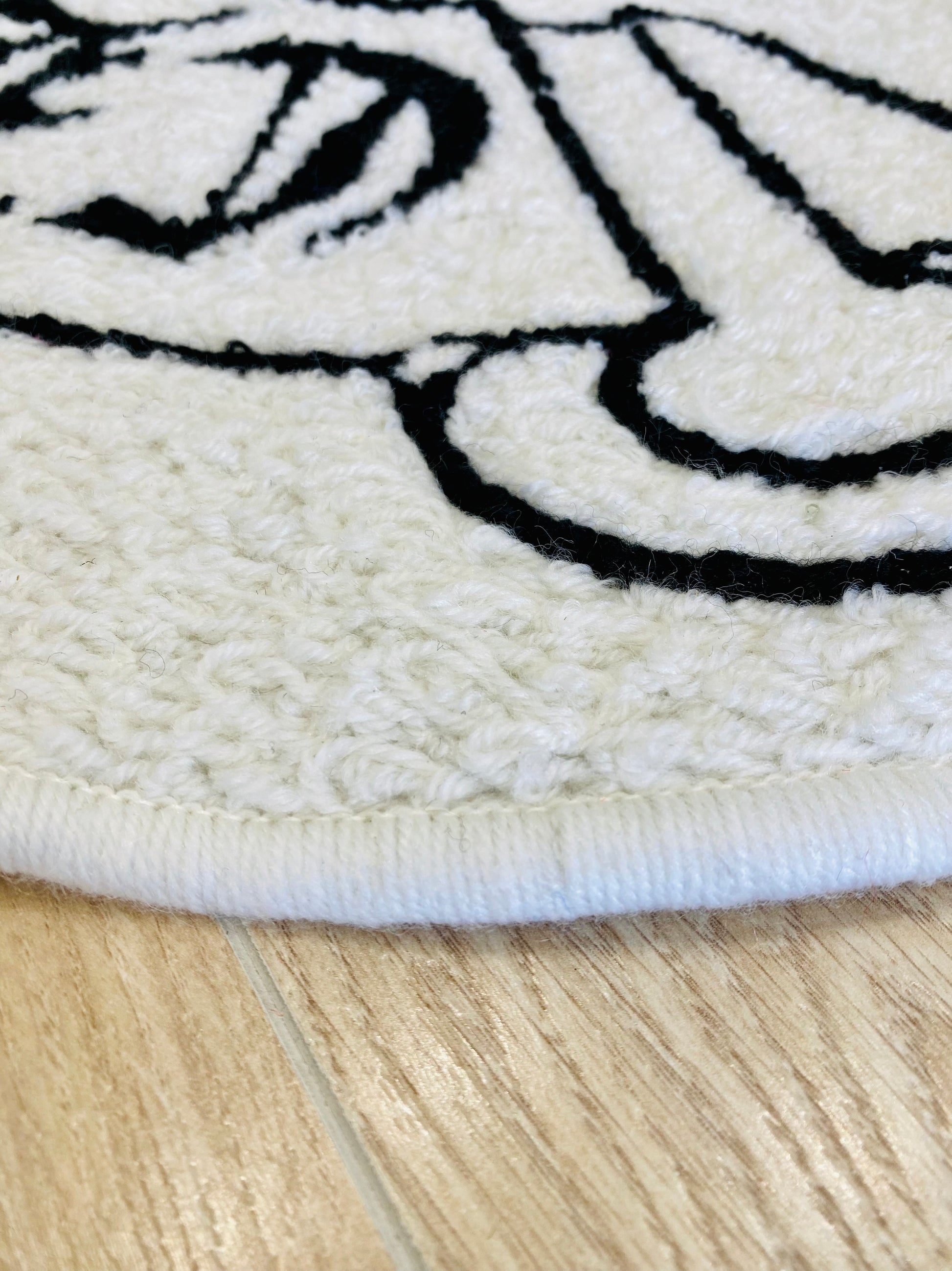Chrome Hearts x The Rolling Stones Horseshoe Logo White Color Wool Thread Modern Accent Premium Area Carpet